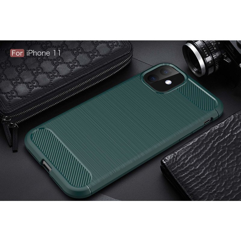 Husa iPhone 11 Techsuit Carbon Silicone, verde