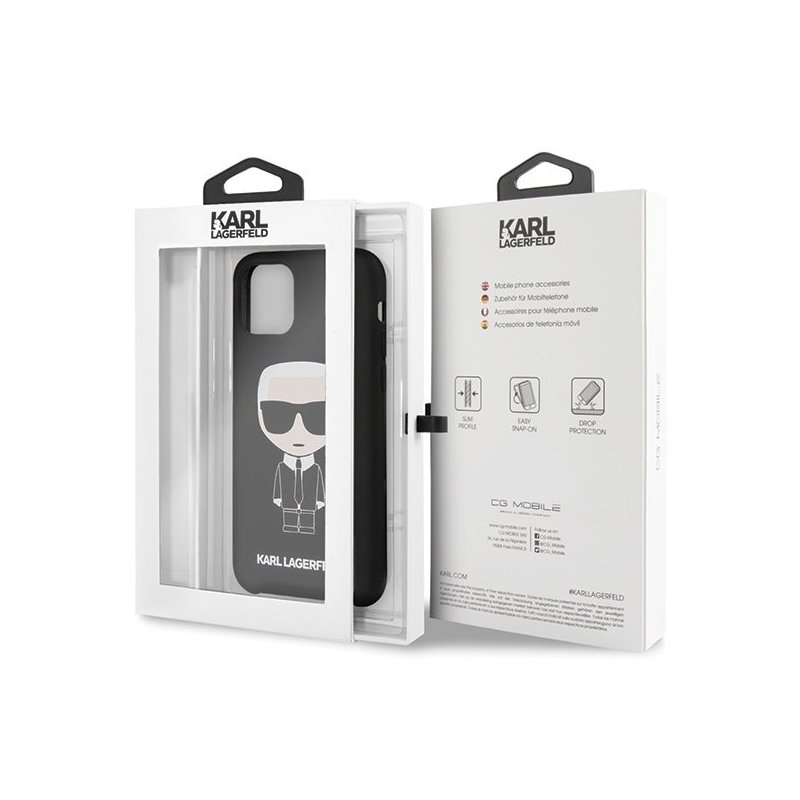 Husa iPhone 11 Karl Lagerfeld Karl&Choupette - KLHCN61SLFKBK - Negru