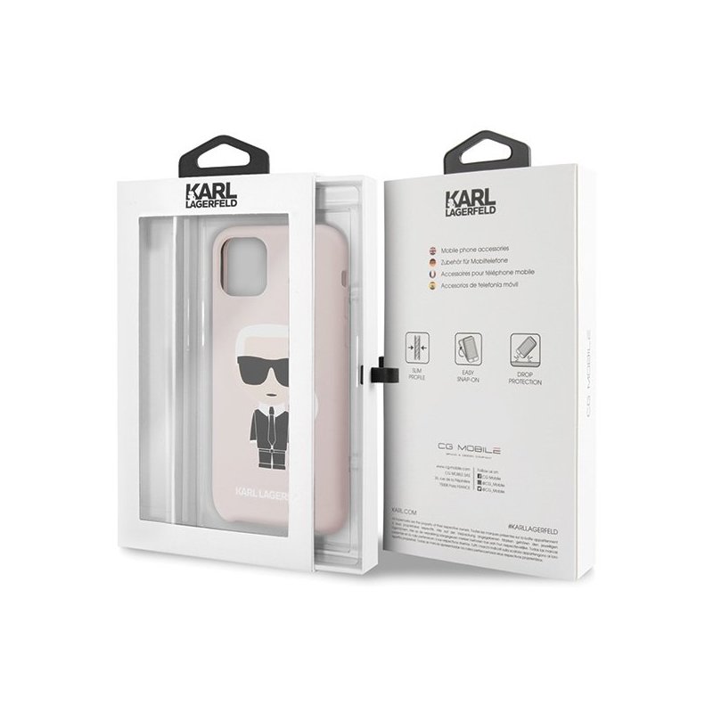 Husa iPhone 11 Pro Max Karl Lagerfeld Karl&Choupette - KLHCN65SLFKPI - Roz