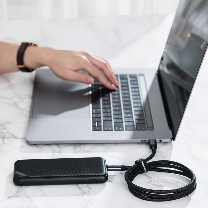 Cablu de date Baseus Cafule Series Type-C To Type-C PD3.1 60W 4K 1M - CATKLF-RG1- Negru/Gri