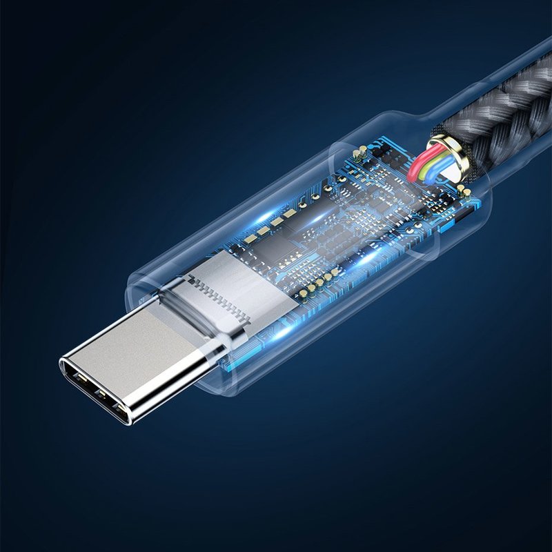 Cablu de date Baseus Cafule Series Type-C To Type-C PD3.1 60W 4K 1M - CATKLF-RG1- Negru/Gri