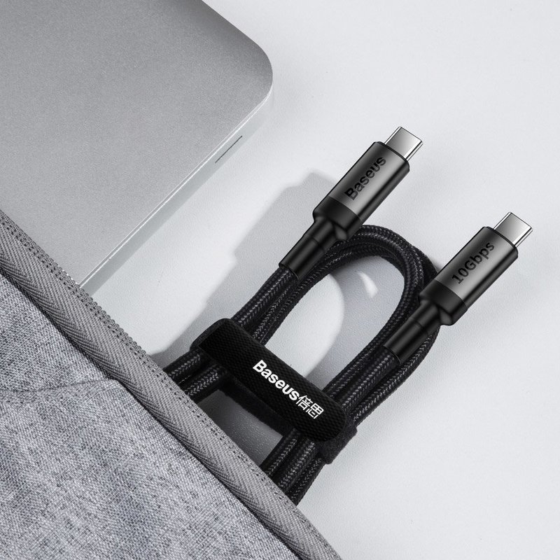 Cablu de date Baseus Cafule Series Type-C To Type-C PD3.1 60W 4K 1M - CATKLF-RG1- Negru/Gri