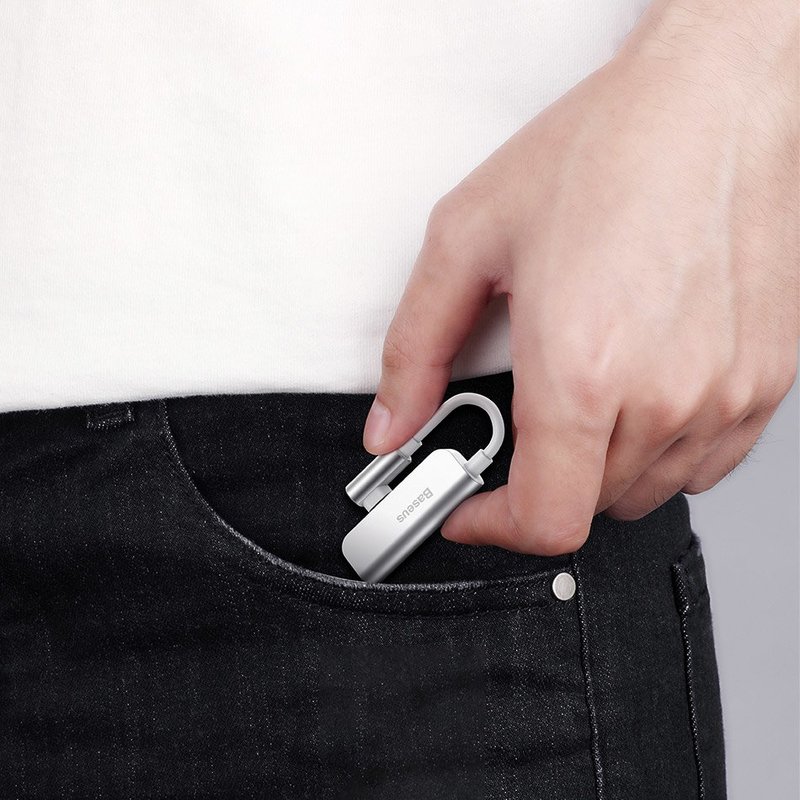 Convertor Audio Baseus L50S Lightning To 3.5mm + Lightning Adapter - CALL50S-01 - Negru