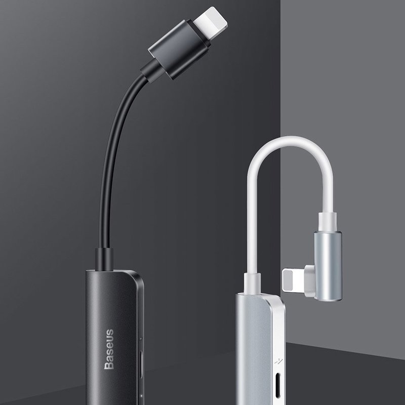 Convertor Audio Baseus L50S Lightning To 3.5mm + Lightning Adapter - CALL50S-01 - Negru