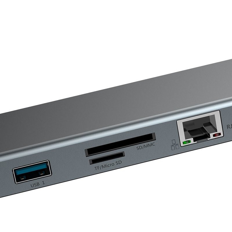 Hub Baseus Enjoyment Series Adapter USB 3.0/4K HDMI/SD/CF/LAN/VGA/Type-C - CATSX-F0G - Argintiu
