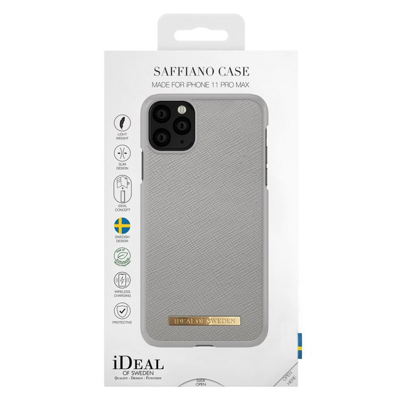 Husa iPhone 11 Pro Max iDeal of Sweden Saffiano - Light Grey
