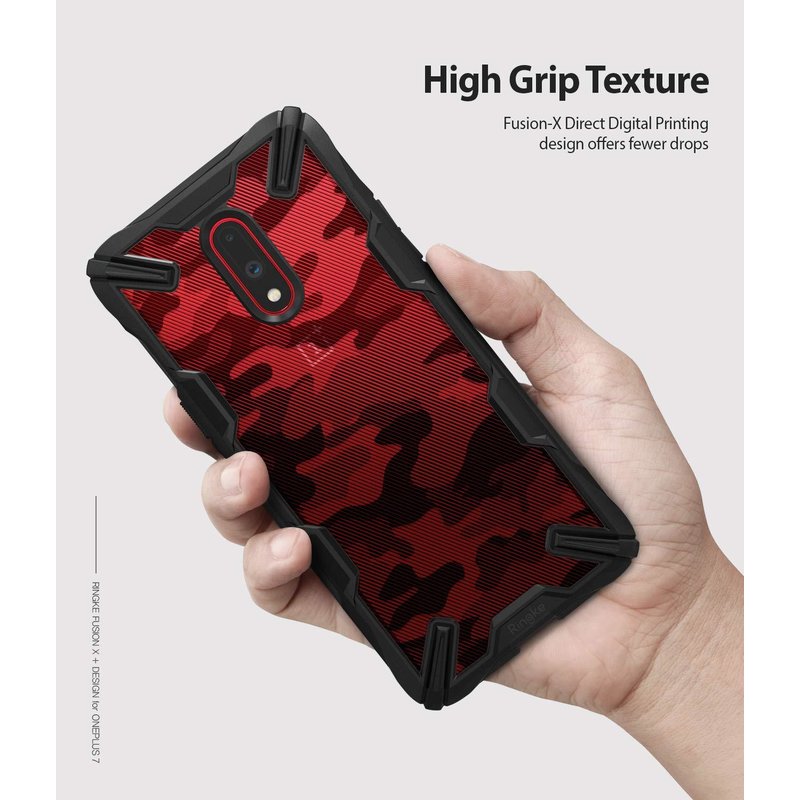 Husa OnePlus 7 Ringke Fusion X Design - Camo Black