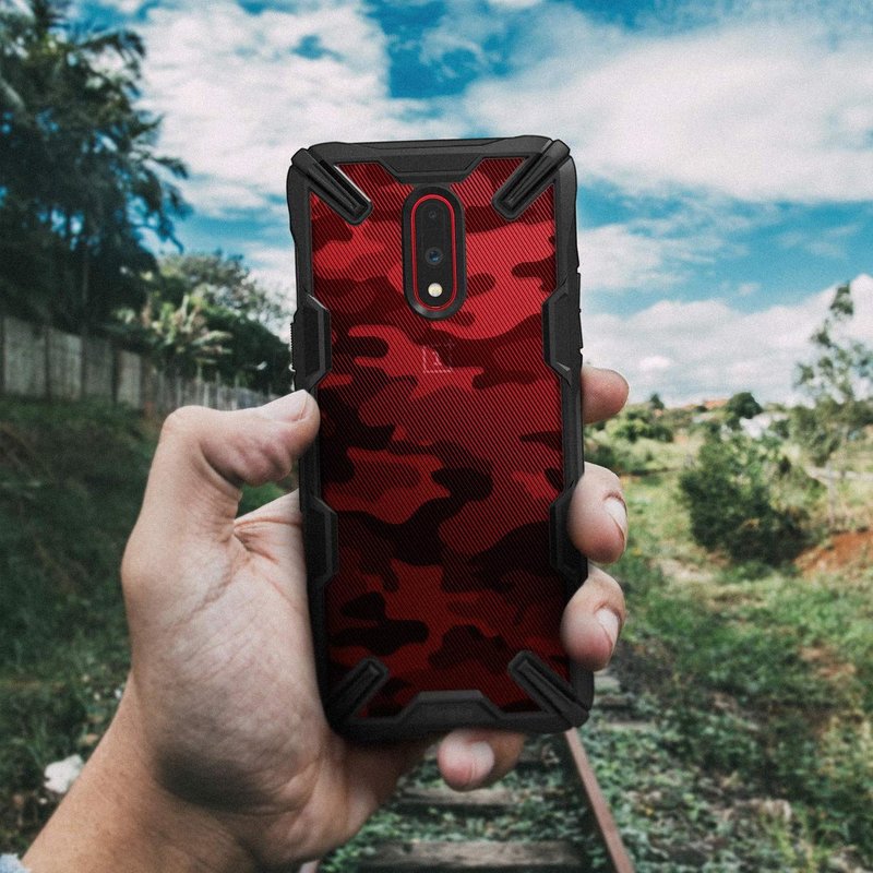 Husa OnePlus 7 Ringke Fusion X Design - Camo Black