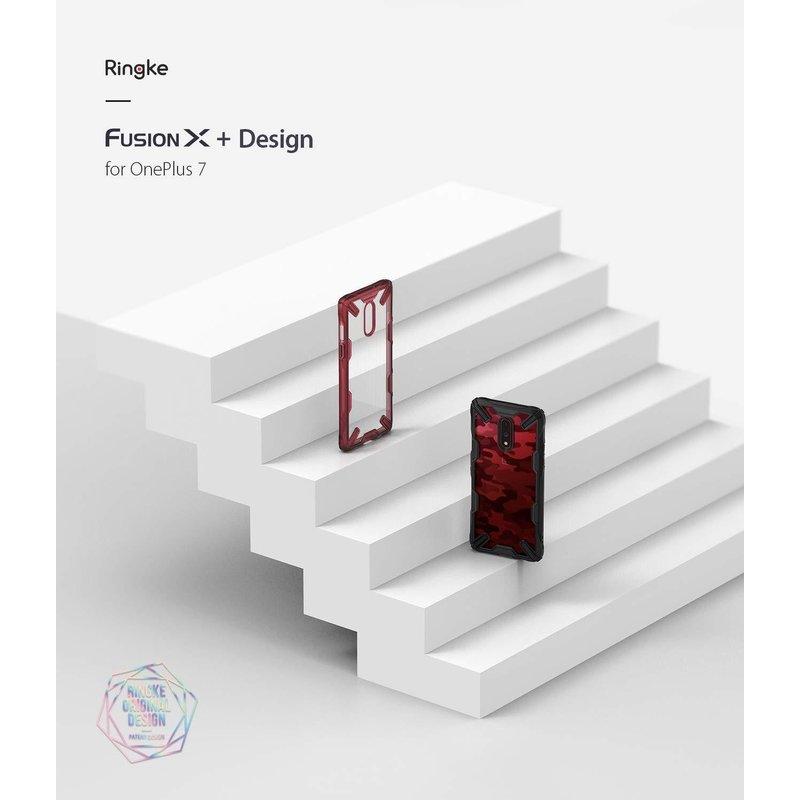 Husa OnePlus 7 Ringke Fusion X Design - Camo Black