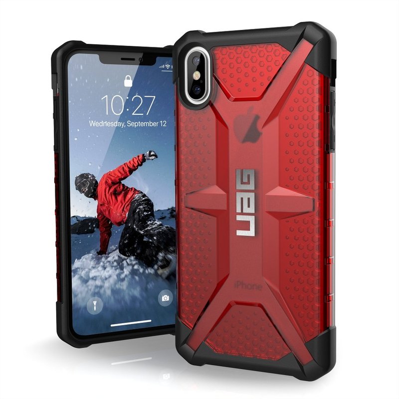 Husa iPhone XS Max transparenta UAG Plasma, rosu