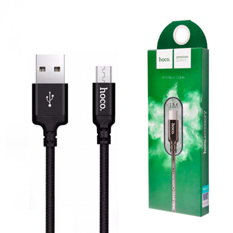 Cablu de date Micro-USB Hoco X14, 2.4A, 1m, negru