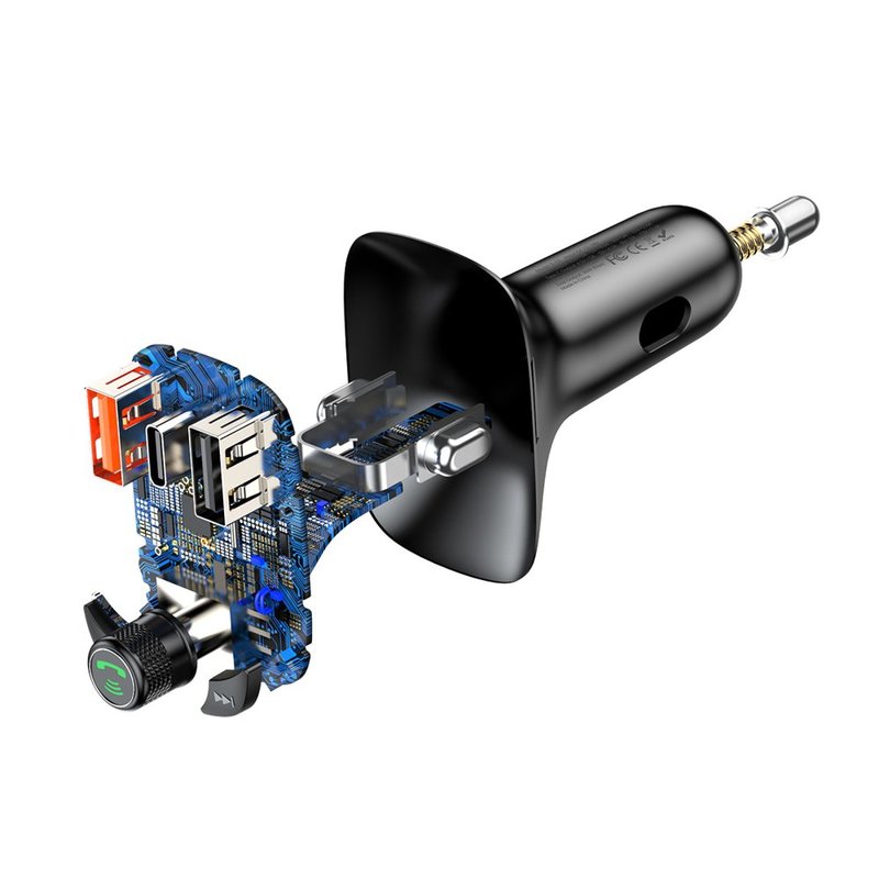 Incarcator auto cu modulator FM Baseus T-Typed, 36W, CCTM-B01