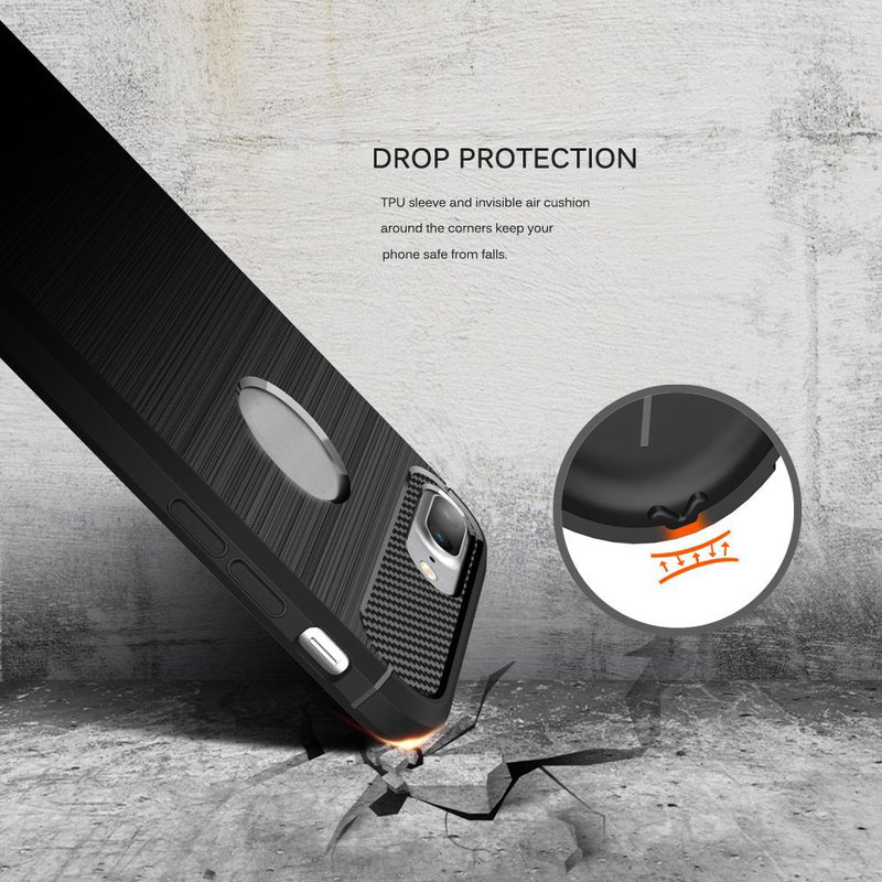 Husa iPhone 8 Plus Techsuit Carbon Silicone, negru