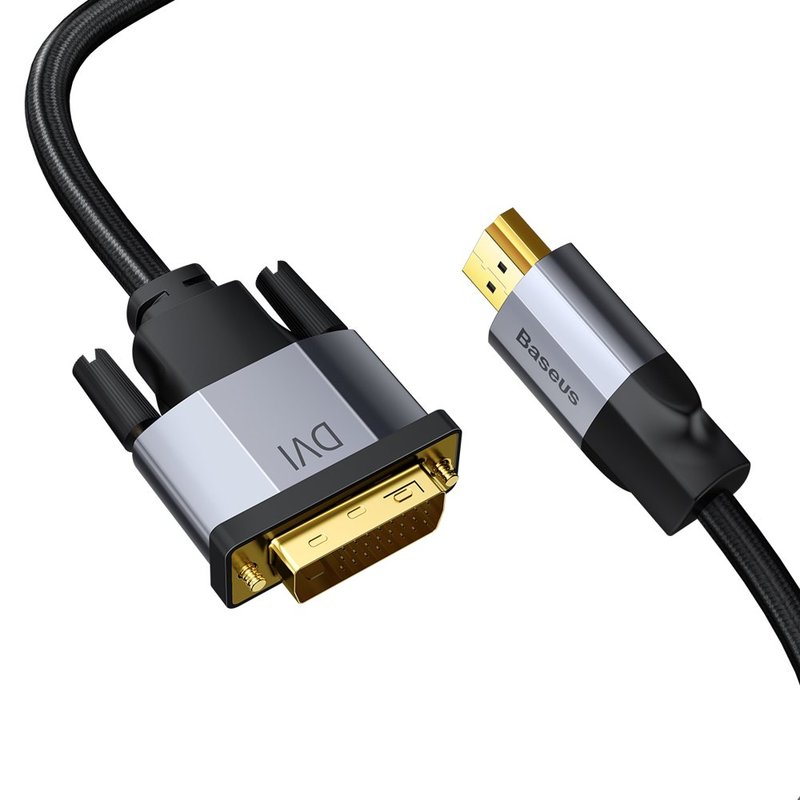 Cablu Video Convertor Baseus Enjoyment DVI to HDMI 4K HD 2M - CAKSX-G0G - Negru/Gri