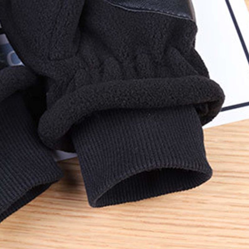 Manusi touchscreen unisex Fingerless Polar, poliester, marimea XL, negru