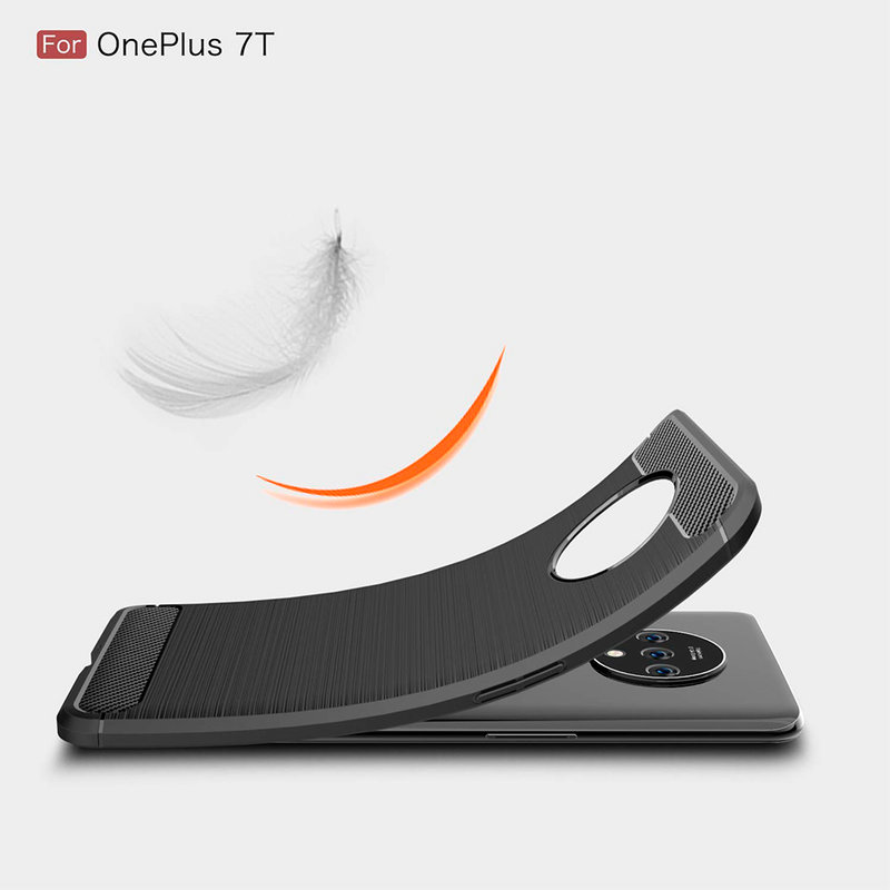 Husa OnePlus 7T Techsuit Carbon Silicone, negru