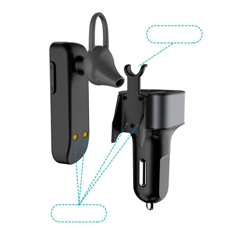 Incarcator Auto Cu Casca Bluetooth Dudao R10 Car Kit Wireless Headset Dual USB 3.4A - Negru