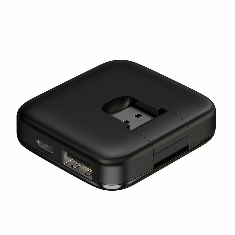 Hub Baseus Fully Folded Portable 4-in-1 Micro-USB/4xUSB With Power Supply - CAHUB-CW01 - Negru