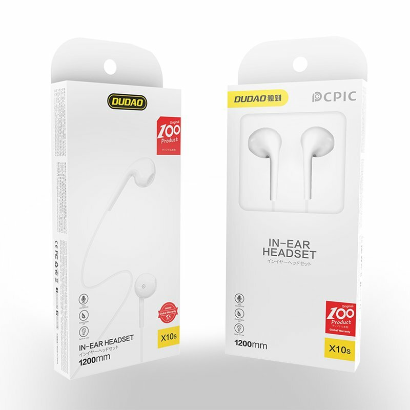 Casti In-Ear Cu Microfon Dudao X10s Lateral Earphones Earbuds 3.5mm 1.2m - Alb