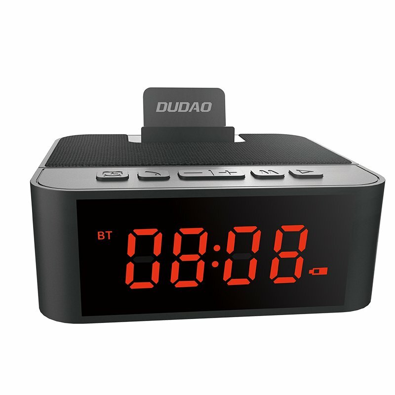 Boxa Portabila Bluetooth Dudao Y5 Multifunctional Alarm Clock, Phone Holder, Card Reader, Radio FM - Negru