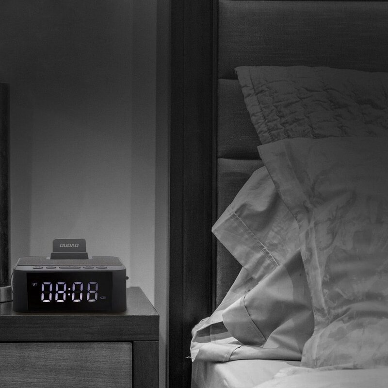 Boxa Portabila Bluetooth Dudao Y5 Multifunctional Alarm Clock, Phone Holder, Card Reader, Radio FM - Rosu