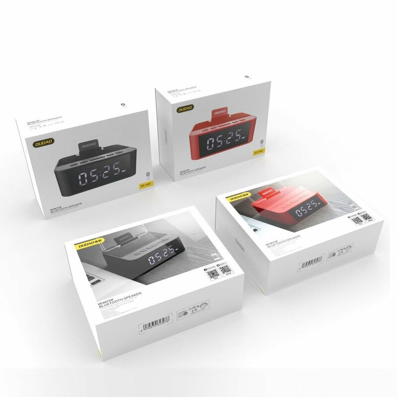 Boxa Portabila Bluetooth Dudao Y5 Multifunctional Alarm Clock, Phone Holder, Card Reader, Radio FM - Rosu