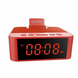 Boxa Portabila Bluetooth Dudao Y5 Multifunctional Alarm Clock, Phone Holder, Card Reader, Radio FM - Rosu