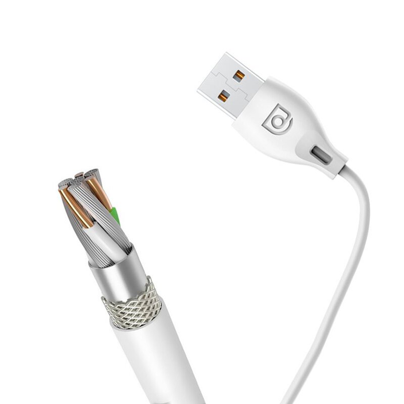 Cablu de date Dudao L4 USB / Type-C Fast Charging 2.4A 2m - Alb