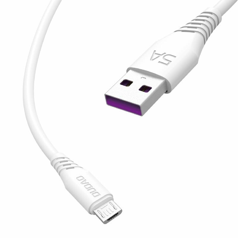 Cablu de date Dudao L2 USB To Micro-USB Fast Charging 5A 1m - Alb