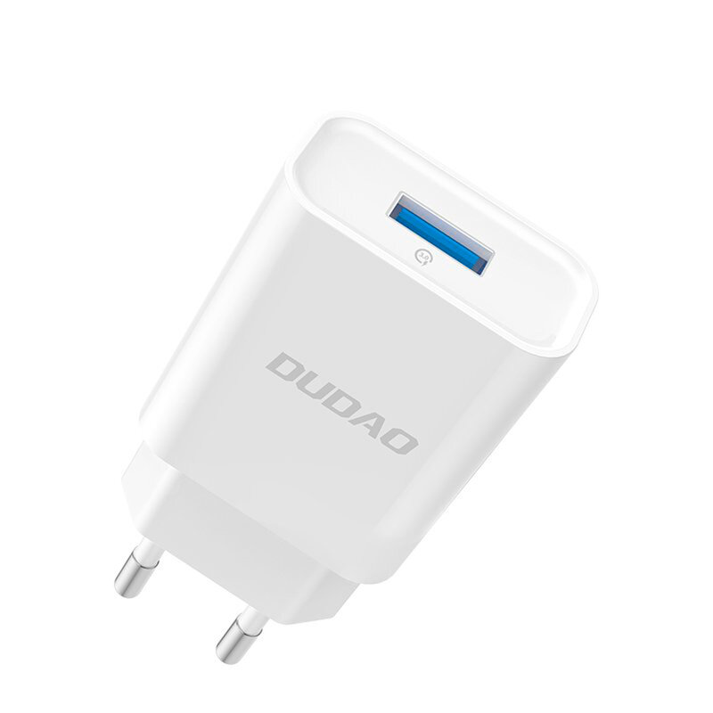 Incarcator Priza Dudao A3EU Travel Adapter USB QC3.0 + Cablu De Incarcare Dudao USB/Type-C - Alb