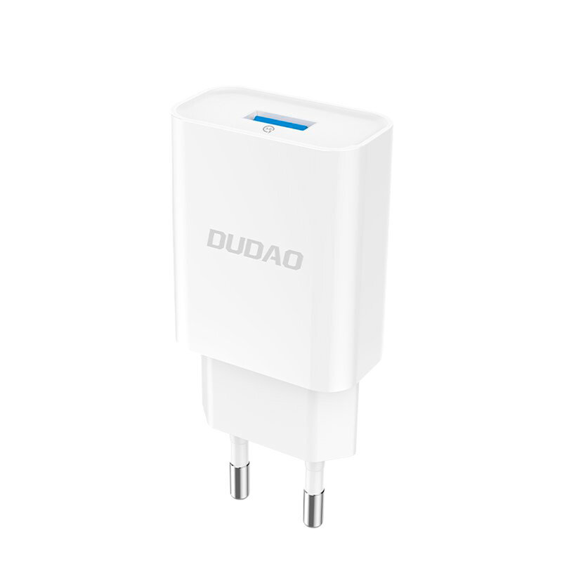 Incarcator Priza Dudao A3EU Travel Adapter USB QC3.0 + Cablu De Incarcare Dudao USB/Type-C - Alb