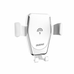 Suport Auto Dudao F3Plus Gravity Air Vent Mount Cu Incarcare Wireless Qi Charger 10W - Alb