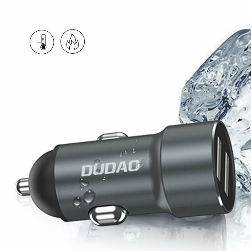 Incarcator Auto Dudao R6 Dual-USB Universal Smart & Fast Charge 3.4A - Argintiu