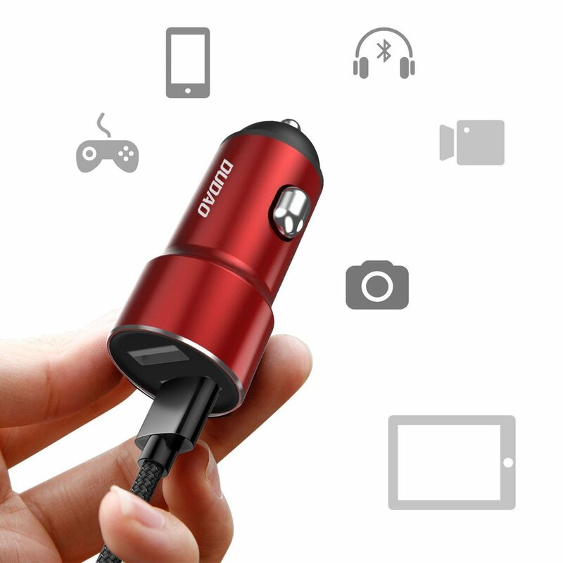 Incarcator Auto Dudao R6 Dual-USB Universal Smart & Fast Charge 3.4A - Rosu