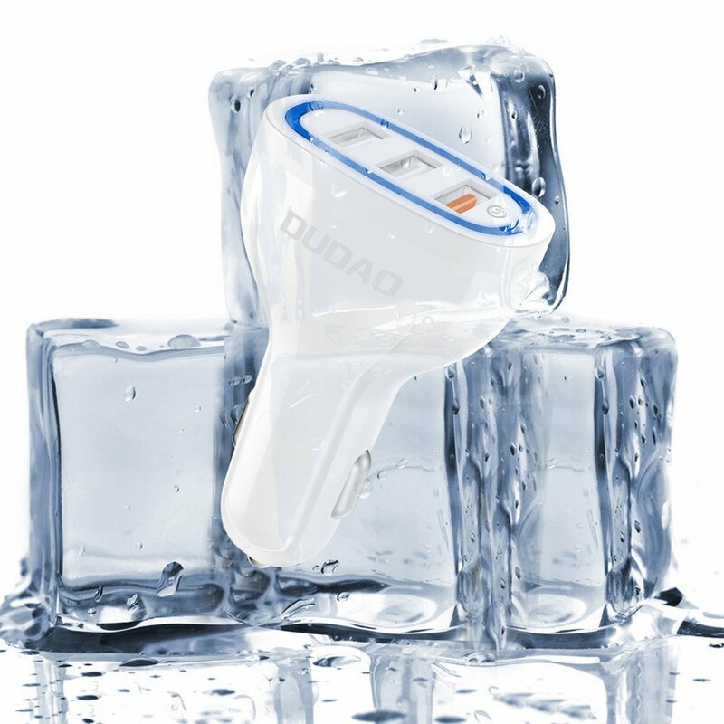 Incarcator Auto Dudao R7s Smart Universal 3xUSB Quick Charge QC3.0/18W/2.4A - Alb