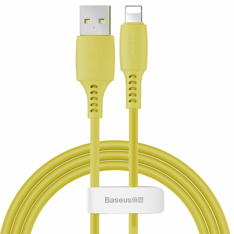 Cablu De Date Baseus Colourful USB To Lightning 2.4A 1.2m - CALDC-0Y - Galben