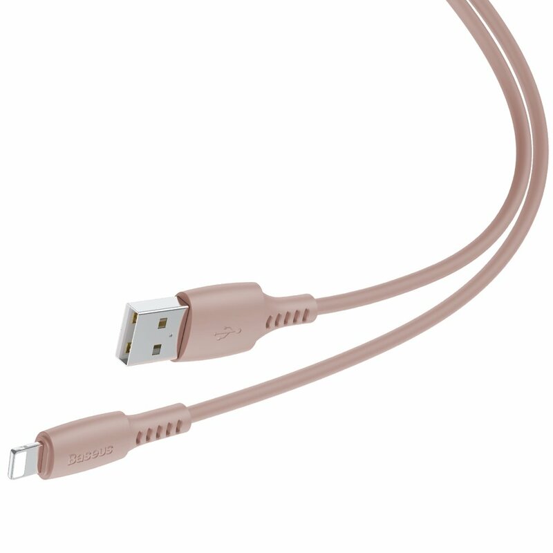 Cablu De Date Baseus Colourful USB To Lightning 2.4A 1.2m - CALDC-04 - Roz