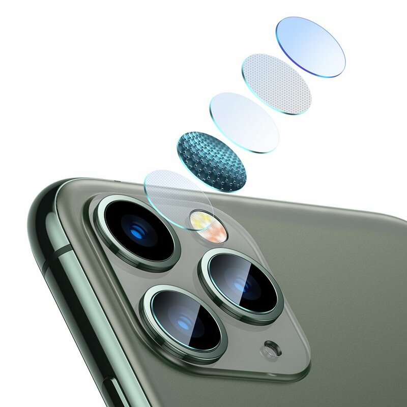 [Pachet 2x] Folie Sticla Camera iPhone 11 Pro Max Baseus Gem Lens - SGAPIPH58S-JT02 - Clear