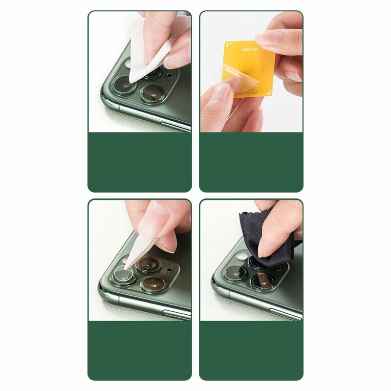 [Pachet 2x] Folie Sticla Camera iPhone 11 Pro Max Baseus Gem Lens - SGAPIPH58S-JT02 - Clear