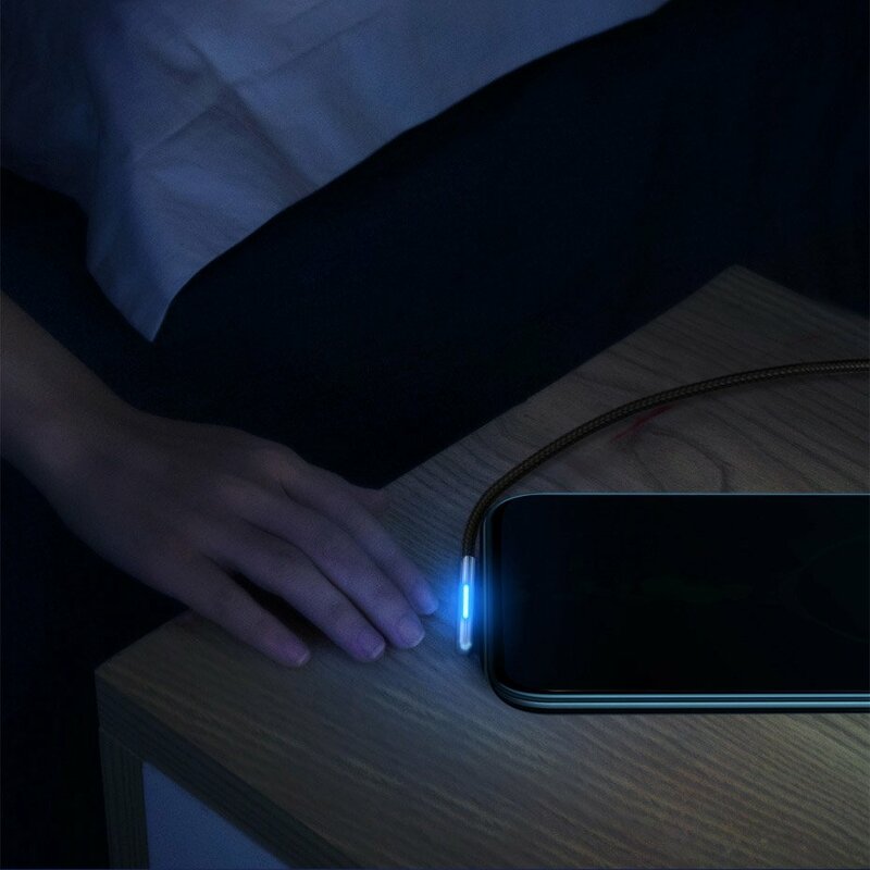 Cablu De Date Baseus Iridescent Lamp 90° Elbow USB To Type-C 4A 40W 1m - CAT7C-B01 - Negru