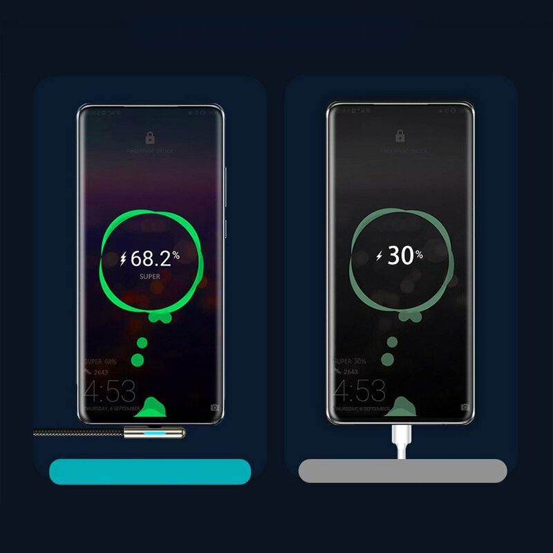 Cablu De Date Baseus Iridescent Lamp 90° Elbow USB To Type-C 4A 40W 2m - CAT7C-C01 - Negru