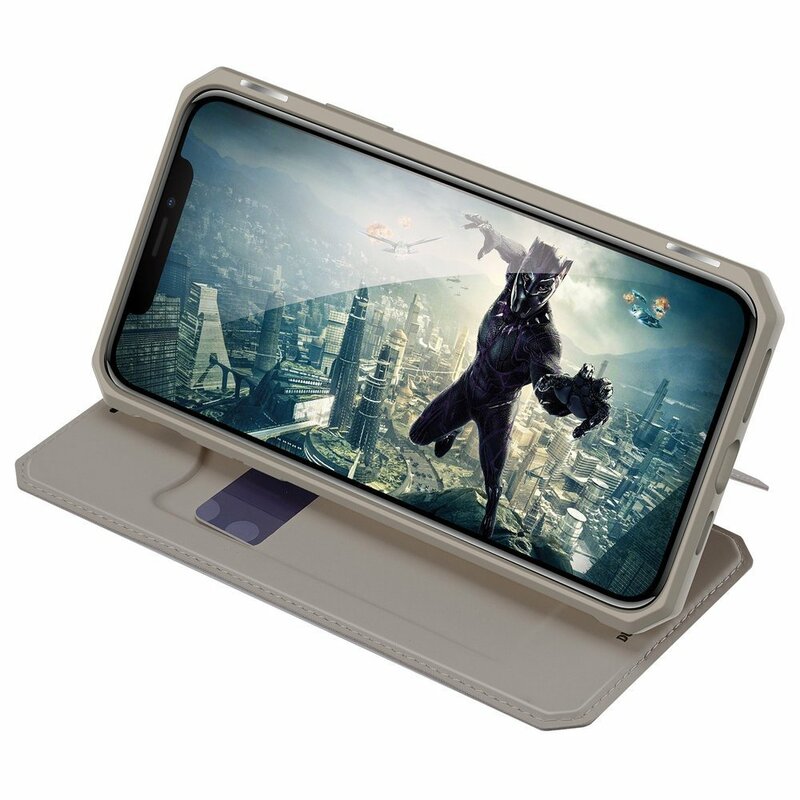 Husa iPhone 11 Pro Max Dux Ducis Skin X Series Flip Stand Book - Auriu