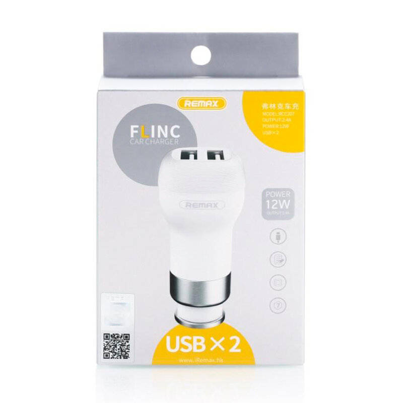 Incarcator Auto Remax Flinc RCC-207 2XUSB 2.4A - Albastru