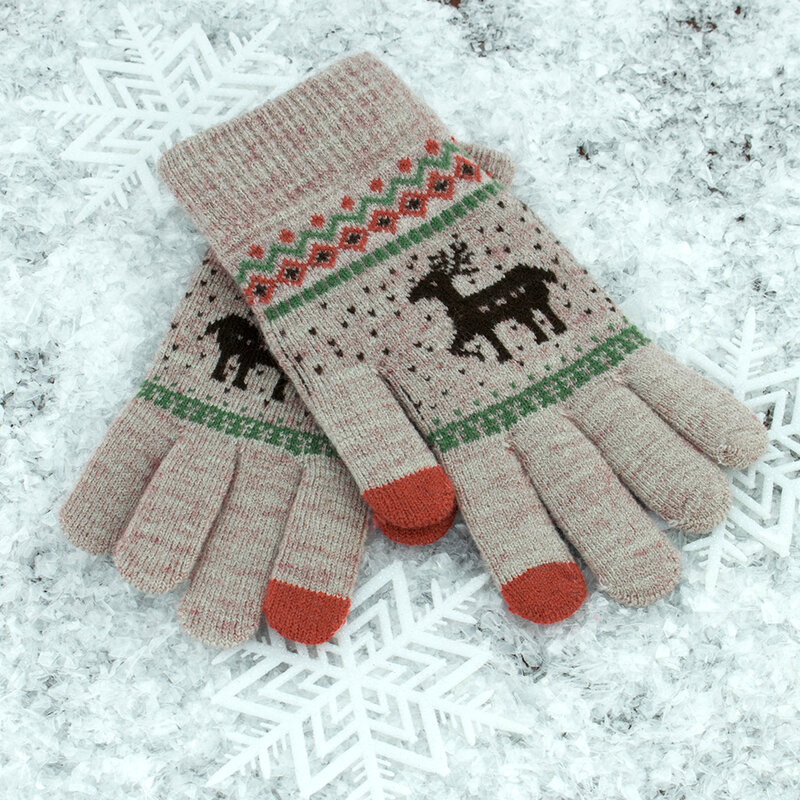 Manusi touchscreen dama Magic Winter, lana, gri