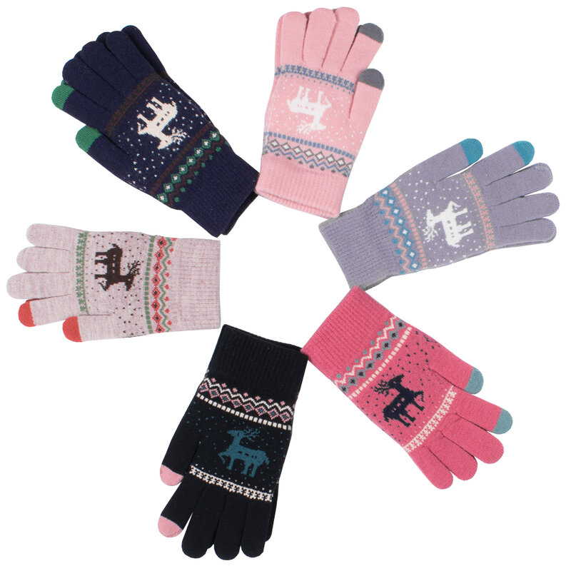 Manusi touchscreen dama Magic Winter, lana, negru