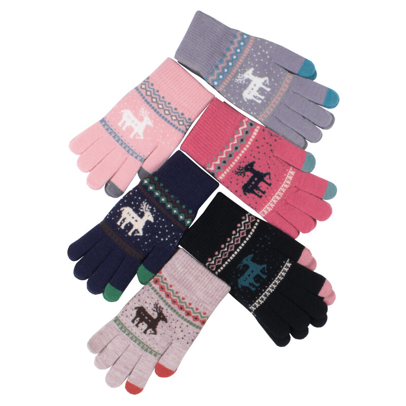 Manusi touchscreen dama Magic Winter, lana, negru