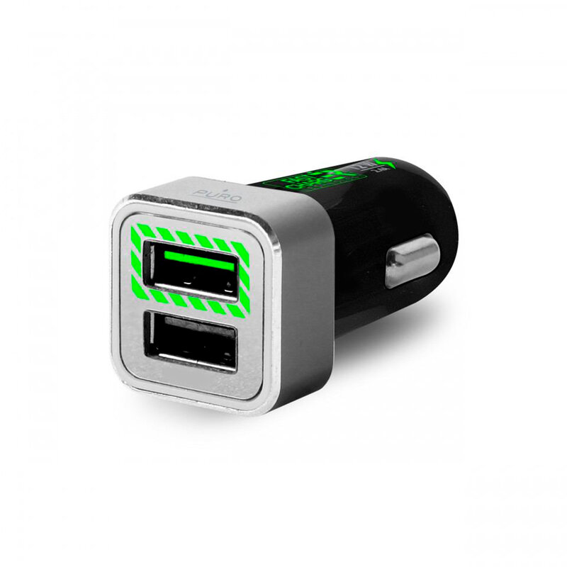 Incarcator Auto Puro FCT 2XUSB 2.4A - Negru