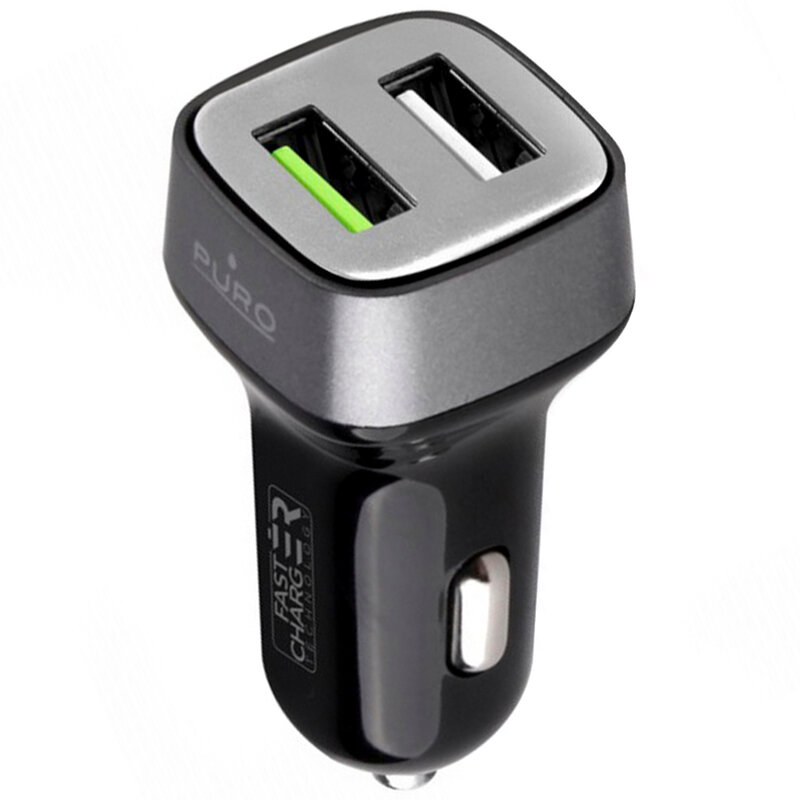 Incarcator Auto Puro FCT 2XUSB 2.4A - Negru