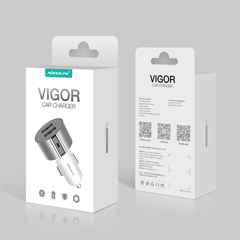 Incarcator Auto Nillkin Vigor 2XUSB 3.4A - Gri