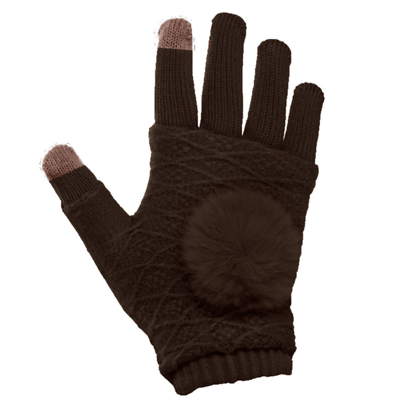 Manusi touchscreen dama, acrilic, maro